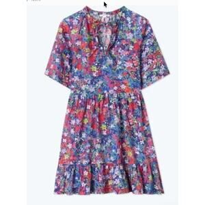 Summersalt Short Sleeve V Neck Floral Dress Multicolor Womens Size Medium